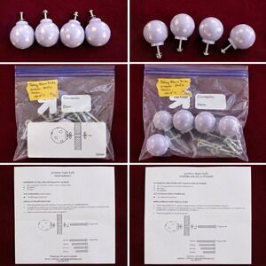 New Pottery Barn Kids cabinet door closet knob Pull Purple Lavendar Polka-Dot 4